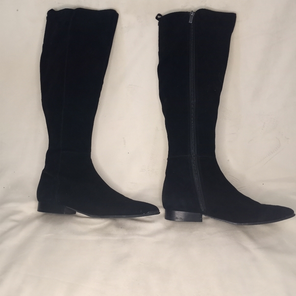 Marc Fisher Suede Knee High Supple Soft Leather Black Equestrian Riding Boot - Picture 5 of 11